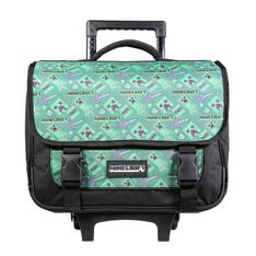 Cartable à roulettes Minecraft - 2 compartiments - vert - Bagtrotter