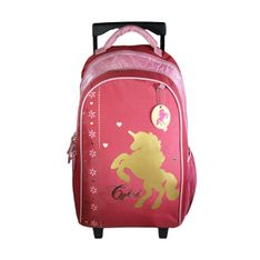 Sac à dos à roulettes Cybel - 2 compartiments - rose - Bagtrotter