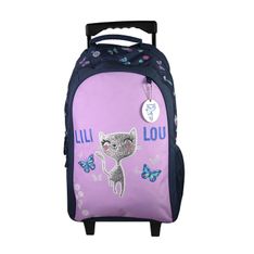 Sac à dos à roulettes Lili Lou - 2 compartiments - violet - Bagtrotter
