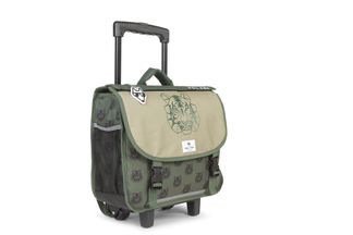 Cartable réversible à roulettes Tiger - 38 cm - 2 compartiments - vert - Pol Fox