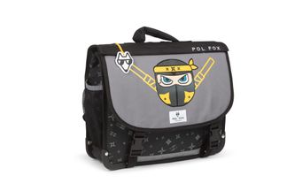 Cartable réversible Ninja - 38 cm - 2 compartiments - gris - Pol Fox