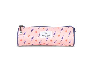 Trousse ronde Heart - 1 compartiment - rose - Pol Fox