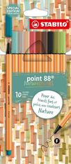 STABILO Point 88 Nature Colors - Pack de 10 feutres fins - 0.4 mm - couleurs assorties