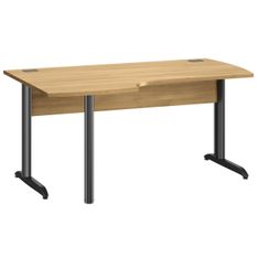 Bureau compact à gauche JAZZ+ - 160 cm - Pieds métal - chêne du bocage