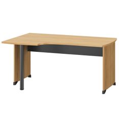 Bureau compact à gauche JAZZ+ - L160 cm - Pieds panneaux - chêne du bocage