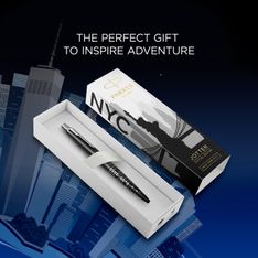 Parker Jotter - Stylo bille - Édition spéciale NYK - Noir Finition chrome - Encre Bleue - Coffret cadeau