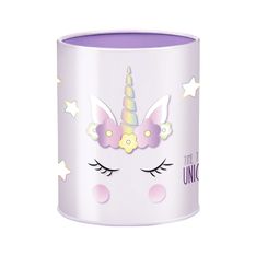 Pot à crayons métal licorne violet - 9,5 x 7,5 cm - Viquel