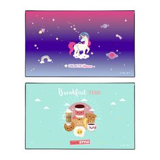 Sous-main Kawaii + Galactic Unicorn- 59,5 x 36,2 cm - Assortis - Viquel