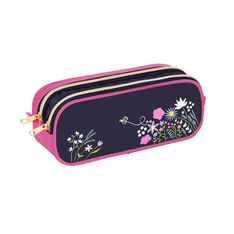 Trousse Wildflowers - 2 compartiments - bleu - Viquel