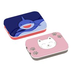 Boîte à bons points métal chat/requin - 9,2 x 6,6 x 1,7 cm - Viquel