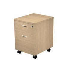 Caisson mobile Trend - L43xP52xH59,5 cm - 2 tiroirs dont 1 DS - imitation chêne