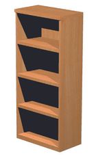 Bibliothèque haute Trend - L80xP35xH180 cm - 3 étagères - imitation noyer clair