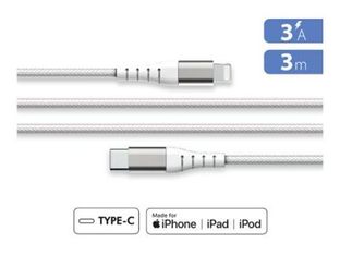 Force Power Lite - Câble USB-C (M) pour Lightning - 3 m - blanc