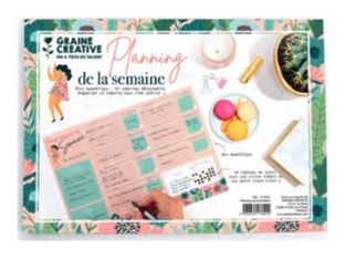 Graine Creative - Planning de la semaine magnétique - A4 - 52 feuilles