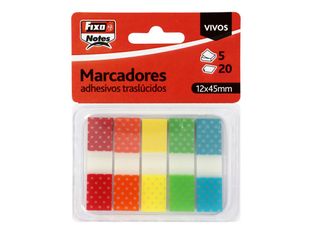 Grafoplas Fixo Notes - Notas adhesivas - 12 x 45 mm - 100 hojas (5 x 20) - colores fuertes surtidos