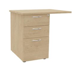 Retour direct sur caisson 3 tiroirs IDRA/DUAL - L80 x P60 cm - imitation chêne clair