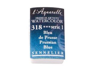 Sennelier French Artists' Series 1 Half Pan 318 - Peinture - aquarelle - bleu prussien - transparent - demi-plateau