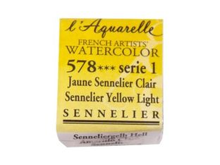 Sennelier French Artists' Series 1 Half Pan 567 - Peinture - aquarelle - jaune napolitain - opaque - demi-plateau