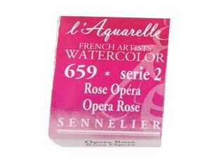 Sennelier French Artists' Series 2 Half Pan 659 - Peinture - aquarelle - rose opéra - transparent - demi-plateau