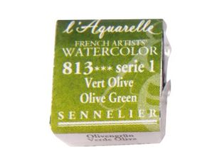 Sennelier French Artists' Series 3 Half Pan 837 - Peinture - aquarelle - vert Guignet - transparent - demi-plateau