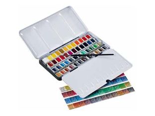Sennelier L'Aquarelle - Peinture - 48 parties - aquarelle - couleurs assorties - demi-plateau