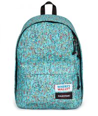 EASTPAK Out Of Office - Sac à dos Wally pattern blue avec compartiment pour ordinateur portable