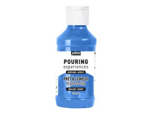 Pebeo Pouring Experiences - Peinture acrylique - bleu cyan - 118 ml