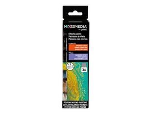 Pebeo Mixed Media Discovery - Set Ceramic - peinture - noir, turquoise, argent, or, rouge cerise, perle - 20 ml (pack de 6)