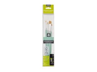 Pebeo - Lot de 4 pinceaux - biseau - taille : 4, 6, 8, 12