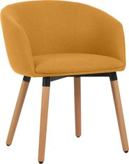 Fauteuil ARCO - 4 pieds bois - jaune safran