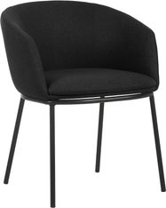 Fauteuil ARCO - Tissu non feu - 4 pieds métal - gris poivre