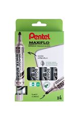 Pentel Maxiflo - Pack de 4 marqueurs effaçables - couleurs assorties