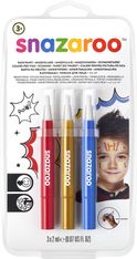 Snazaroo - lot de 3 pinceaux de maquillages pour enfants et adultes - aventure