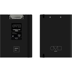 CARPETA CON PINZA SUPERIOR A4 UNEQUAL MINIMAL NEGRO