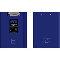 CARPETA CON PINZA SUPERIOR A4 UNEQUAL MINIMAL AZUL  
