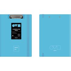 CARPETA CON PINZA SUPERIOR A4 UNEQUAL MINIMAL AZUL PASTEL