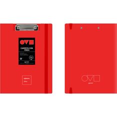 CARPETA CON PINZA SUPERIOR A4 UNEQUAL MINIMAL ROJO
