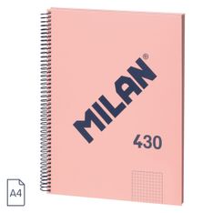 MILAN NOTEBOOK 1 COLOR A4 80 HOJAS CUADRÍCULA 5X5 TD SERIE 1918 ROSA