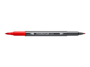 STAEDTLER 3001 - Stylo à pointe en fibre double pointe - rouge - 1-6 mm / 0.5-0.8 mm fin