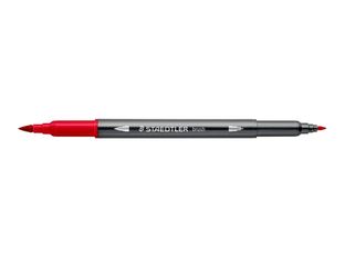 STAEDTLER 3001 - Stylo à pointe en fibre double pointe - rouge anglais - 1-6 mm / 0.5-0.8 mm fin
