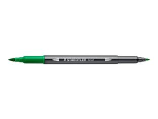 STAEDTLER 3001 - Stylo à pointe en fibre double pointe - vert - 1-6 mm / 0.5-0.8 mm fin