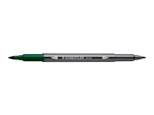STAEDTLER 3001 - Stylo à pointe en fibre double pointe - terre verte - 1-6 mm / 0.5-0.8 mm fin