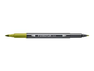 STAEDTLER 3001 - Stylo à pointe en fibre double pointe - vert olive - 1-6 mm / 0.5-0.8 mm fin