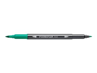STAEDTLER 3001 - Stylo à pointe en fibre double pointe - vert turquoise - 1-6 mm / 0.5-0.8 mm fin