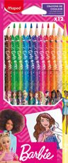 Maped Licence Barbie - 12 Crayons de couleur en pochette carton