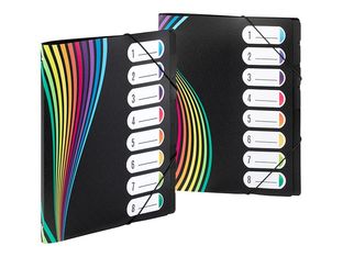 Viquel Rainbow Class - Trieur 8 positions - A4 - à onglets - disponible dans différents model - noir opaque
