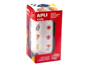 APLI kids - Adhésif décoratif - 900 pièces - rond - fleurs - 20 x 18 mm - 30 feuilles - permanent