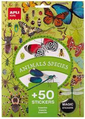 5 HOJAS PEGATINAS ANIMALS ESPECIES INSECTOS