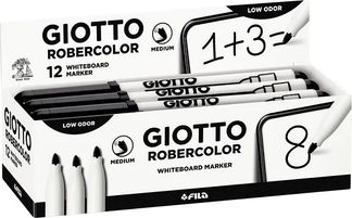 Giotto Robercolor - 12 Marqueurs effaçables - pointe ogive - noir