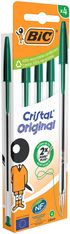 BIC Cristal Original - 4 Stylos à bille 4 couleurs - vert - 1 mm - pointe moyenne